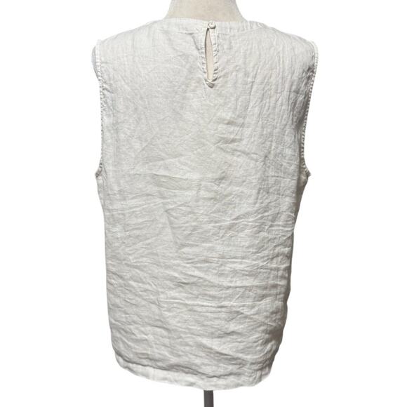 Quince 100% Linen White Sleeveless Top – Size L - Picture 2 of 6